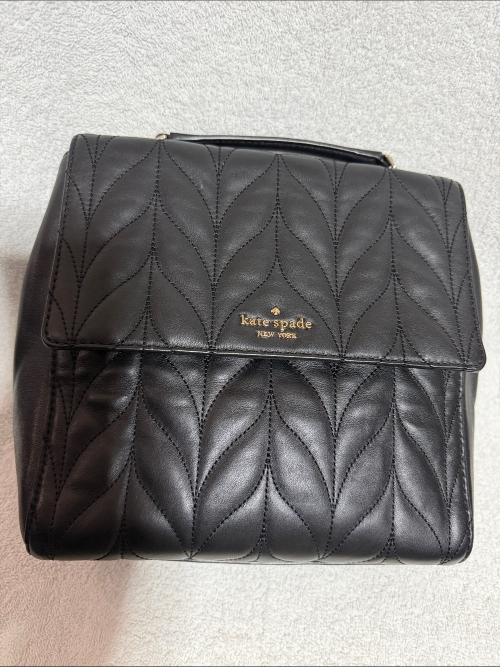 kate spade Black Quilted Leather Backpack with Top Handle